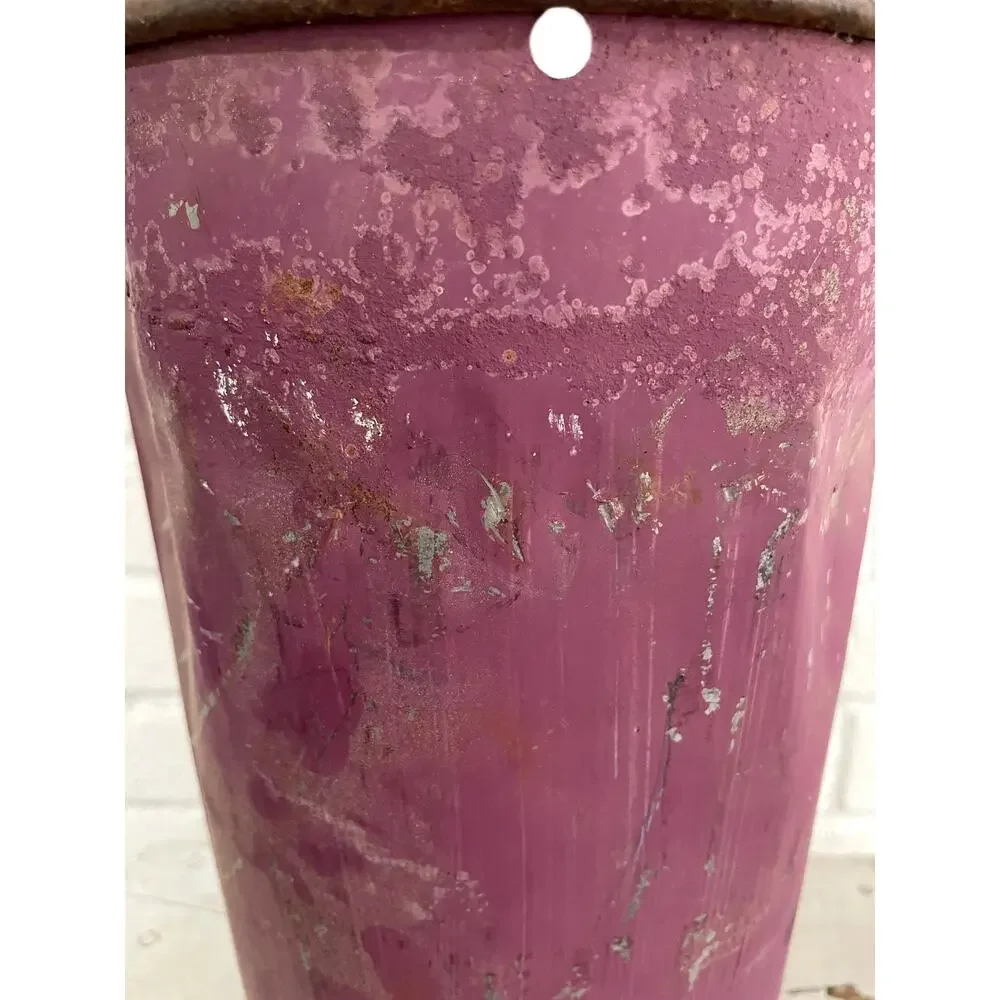 Vintage Purple Galvanized Metal Bucket Rustic Farmhouse Decor Planter